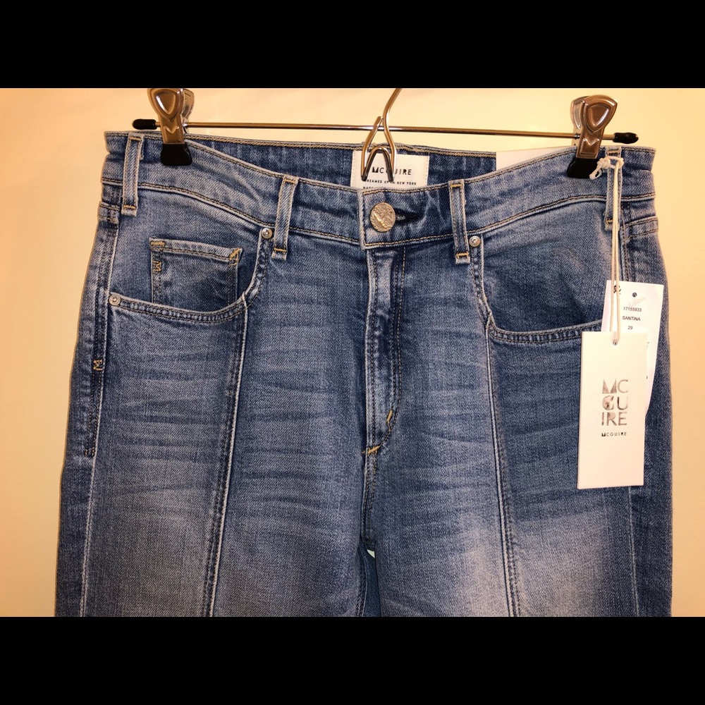 MCGUIRE VALETTA STRAIGHT LEG SEAMED JEANS, SIZE 29